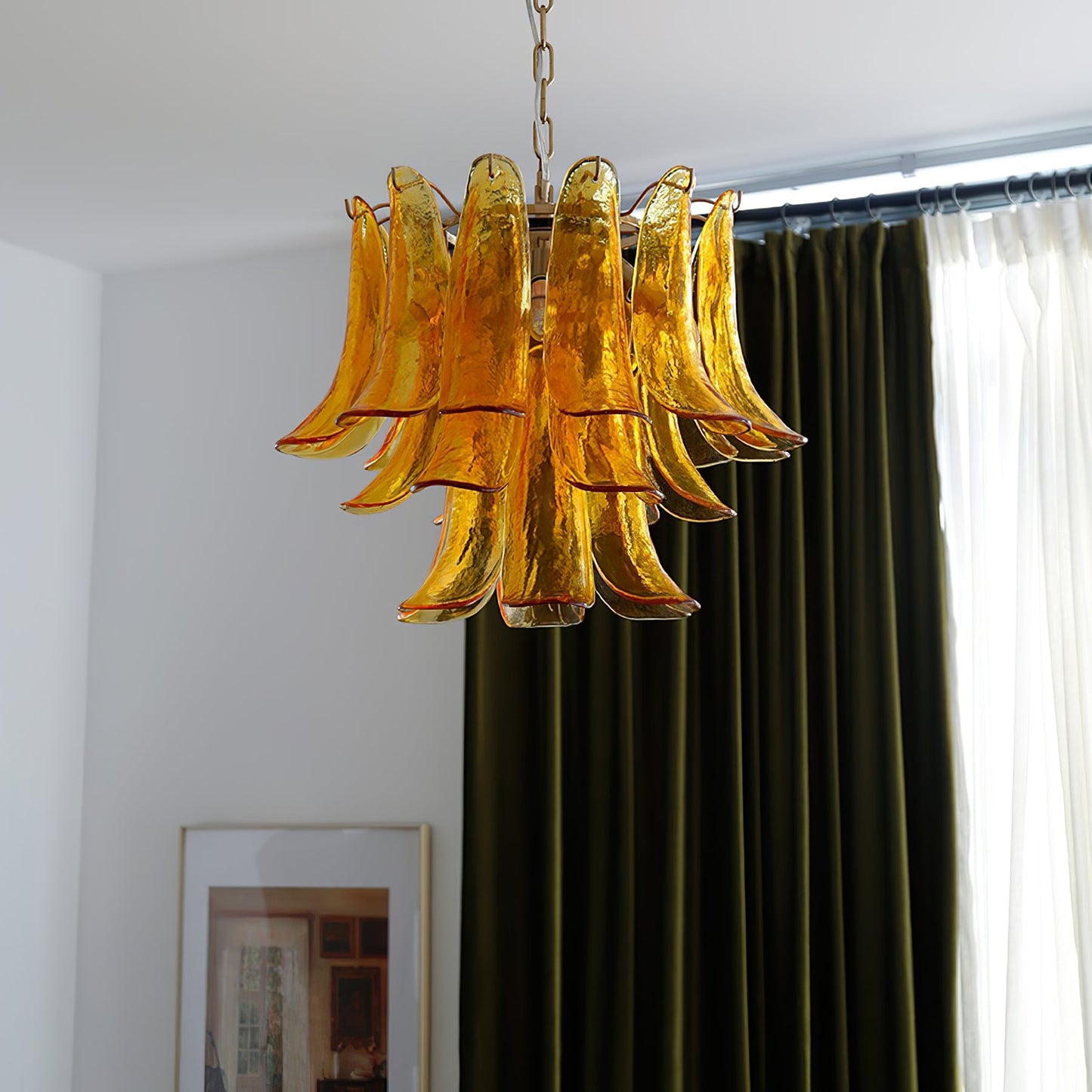 Murano Glass Leaf Chandelier | Handcrafted Italian Design | Copper & Multi-Color Options