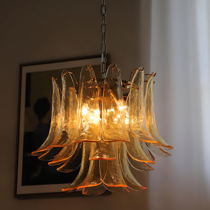 Murano Glass Leaf Chandelier | Handcrafted Italian Design | Copper & Multi-Color Options