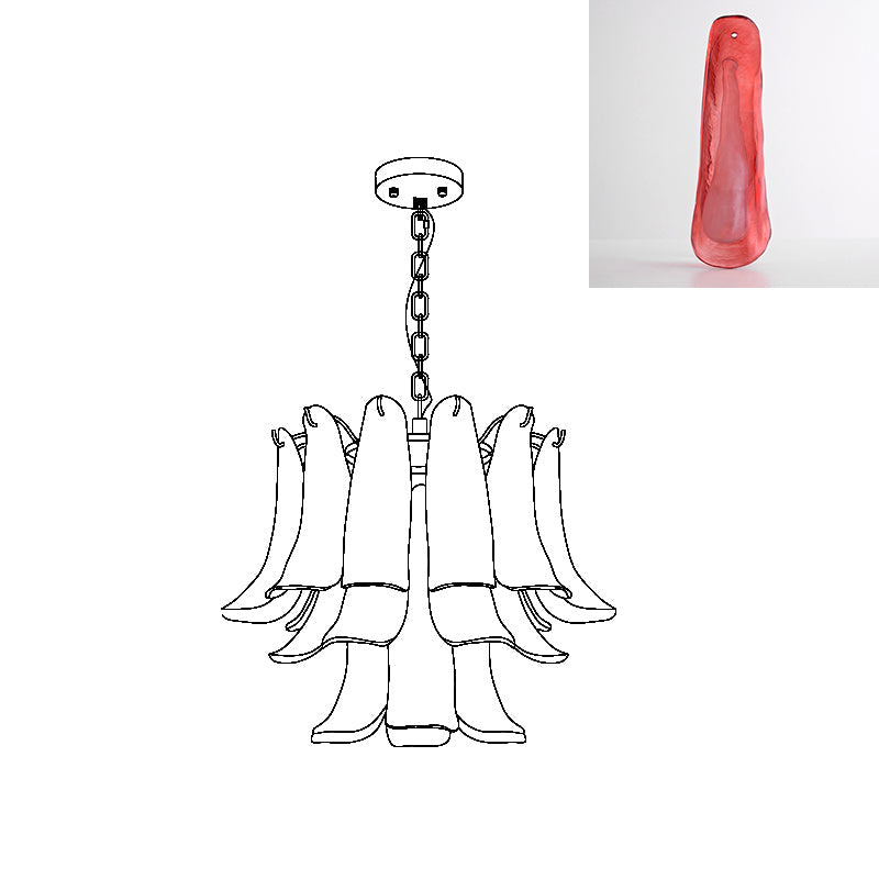 Murano Glass Leaf Chandelier | Handcrafted Italian Design | Copper & Multi-Color Options