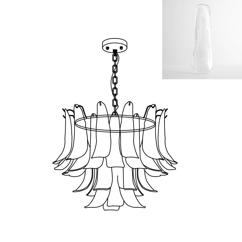 Murano Glass Leaf Chandelier | Handcrafted Italian Design | Copper & Multi-Color Options