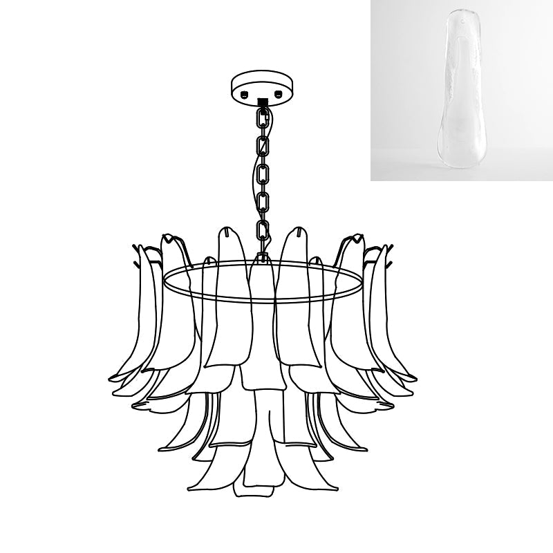 Murano Glass Leaf Chandelier | Handcrafted Italian Design | Copper & Multi-Color Options