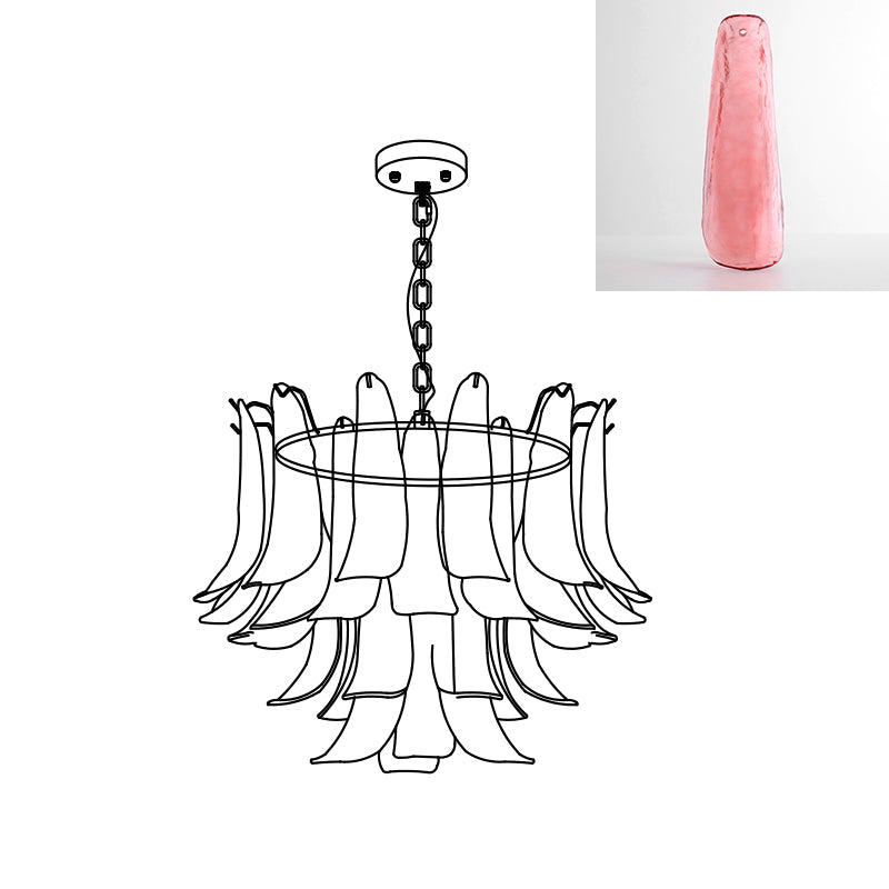 Murano Glass Leaf Chandelier | Handcrafted Italian Design | Copper & Multi-Color Options