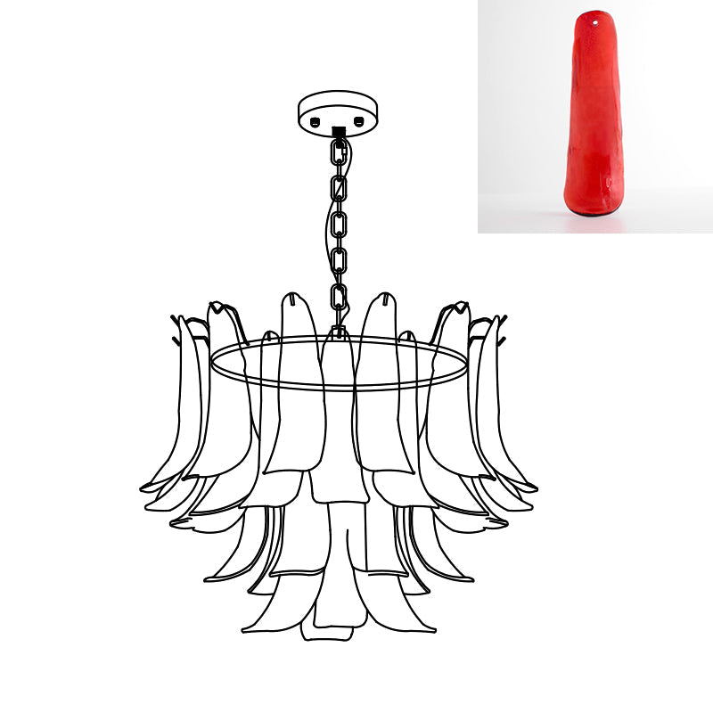 Murano Glass Leaf Chandelier | Handcrafted Italian Design | Copper & Multi-Color Options