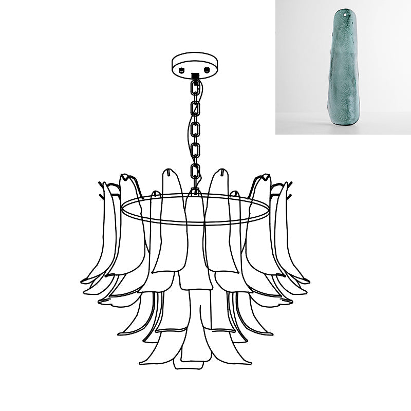 Murano Glass Leaf Chandelier | Handcrafted Italian Design | Copper & Multi-Color Options