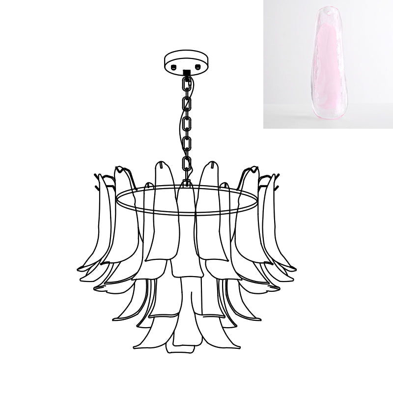 Murano Glass Leaf Chandelier | Handcrafted Italian Design | Copper & Multi-Color Options