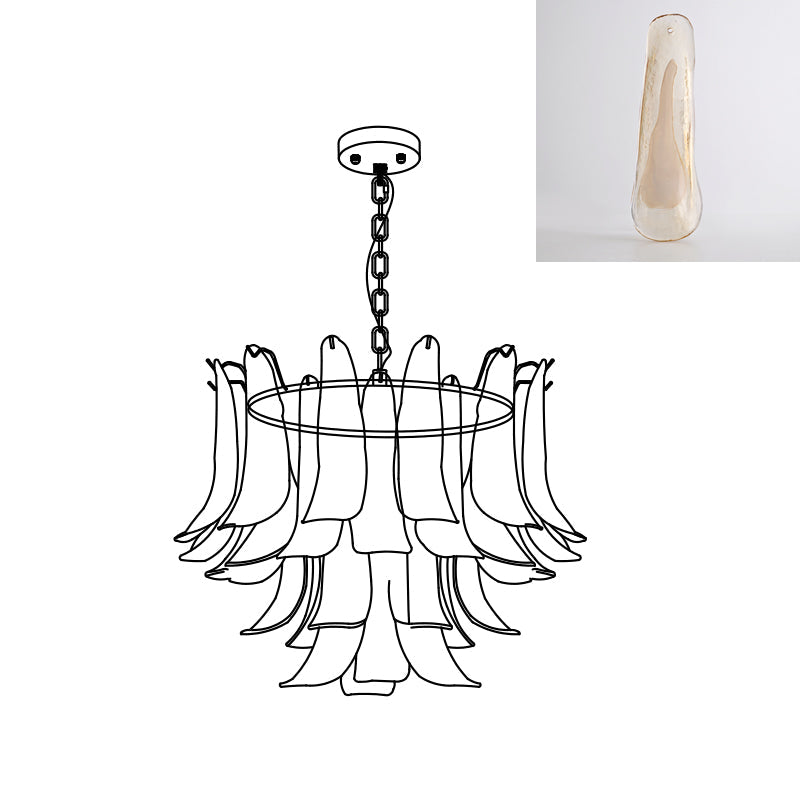 Murano Glass Leaf Chandelier | Handcrafted Italian Design | Copper & Multi-Color Options