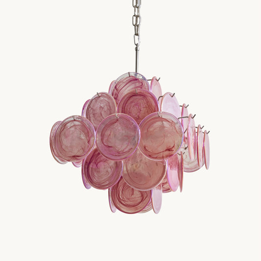Murano Glass Chandelier | Handcrafted | Pink Cloud Shade