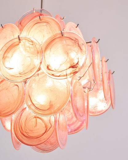 Murano Glass Chandelier | Handcrafted | Pink Cloud Shade