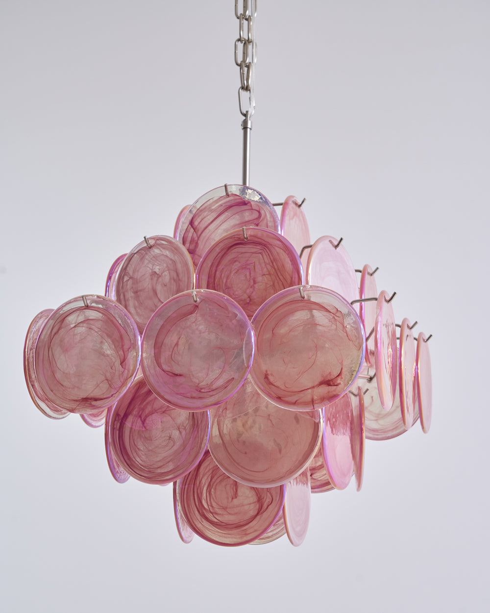 Murano Glass Chandelier | Handcrafted | Pink Cloud Shade