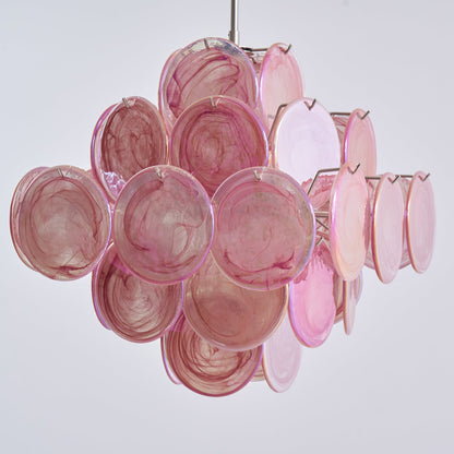 Murano Glass Chandelier | Handcrafted | Pink Cloud Shade