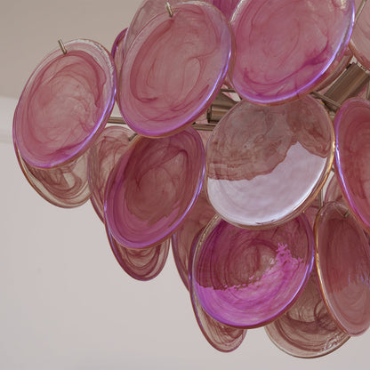 Murano Glass Chandelier | Handcrafted | Pink Cloud Shade