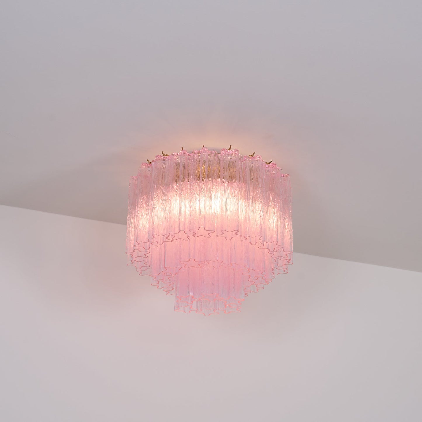 Murano Glass Ceiling Light | Pink | Gold Finish