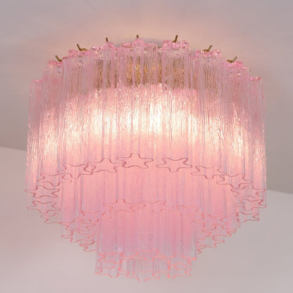 Murano Glass Ceiling Light | Pink | Gold Finish