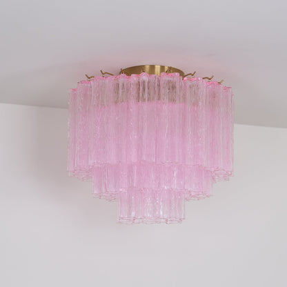 Murano Glass Ceiling Light | Pink | Gold Finish
