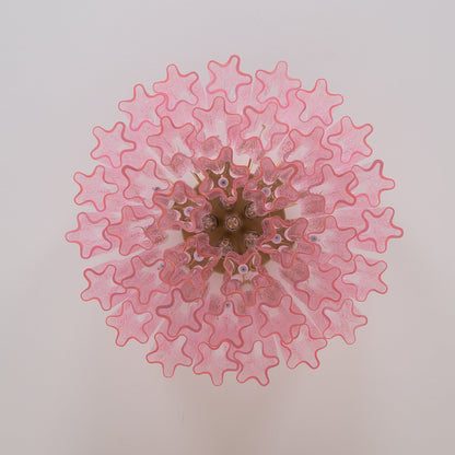 Murano Glass Ceiling Light | Pink | Gold Finish