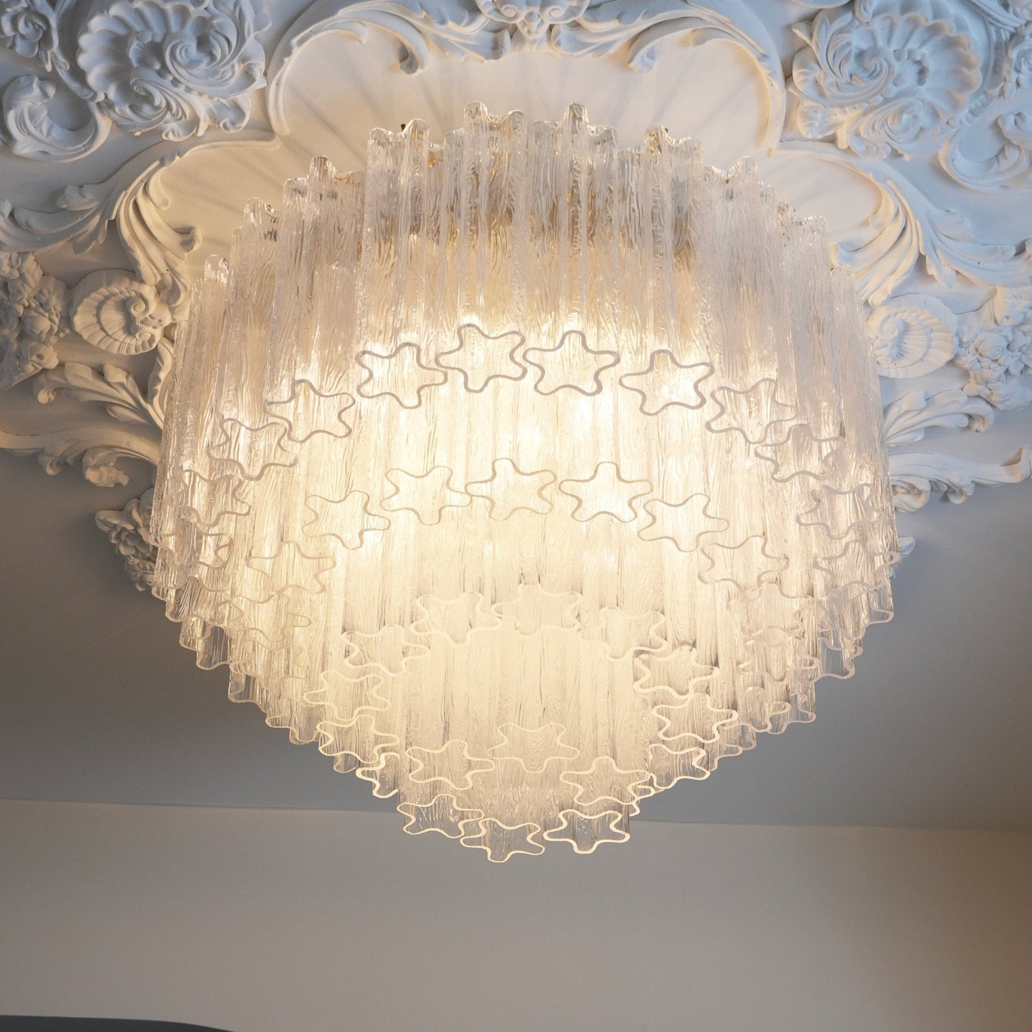 Murano Glass Ceiling Light | Pink | Gold Finish