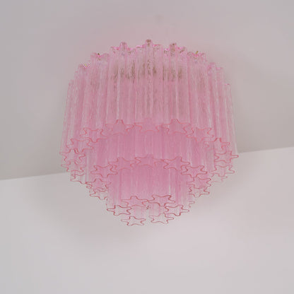 Murano Glass Ceiling Light | Pink | Gold Finish