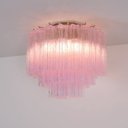 Murano Glass Ceiling Light | Pink | Gold Finish