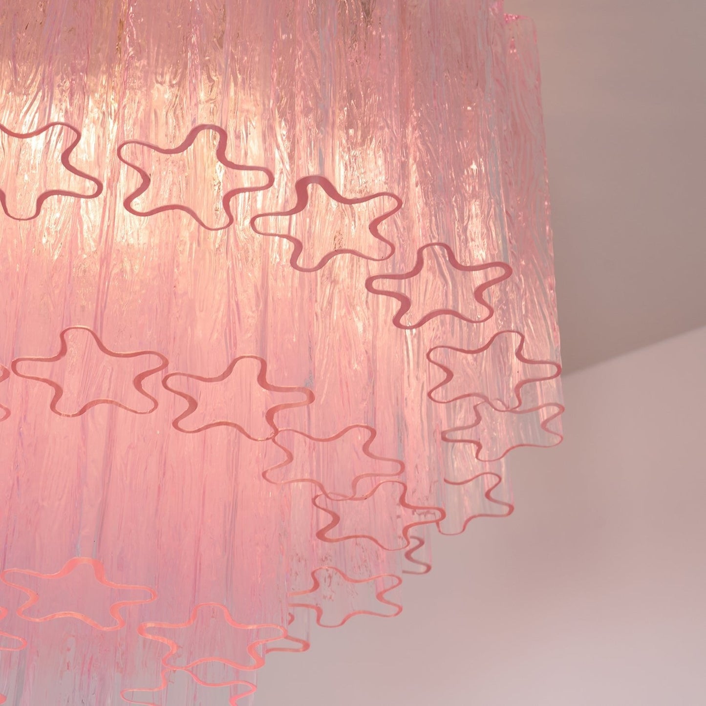 Murano Glass Ceiling Light | Pink | Gold Finish
