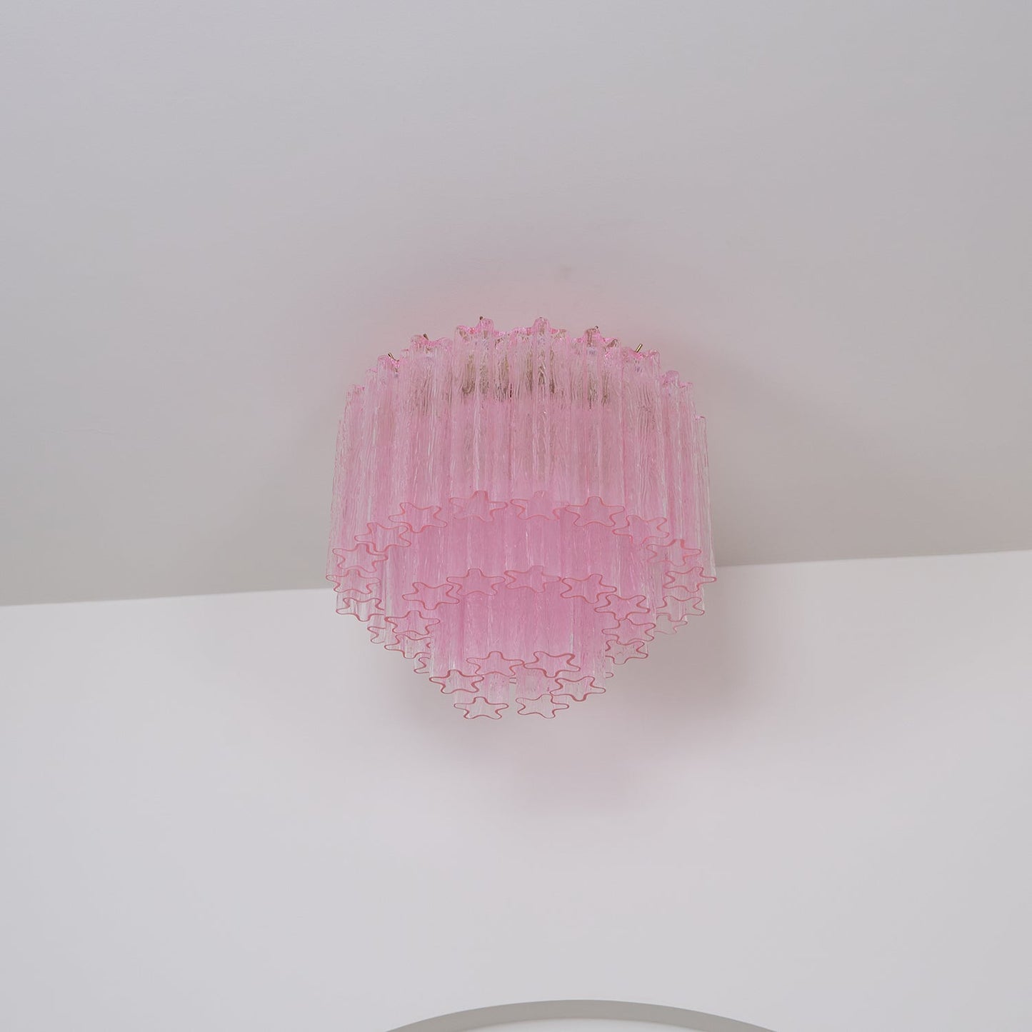 Murano Glass Ceiling Light | Pink | Gold Finish