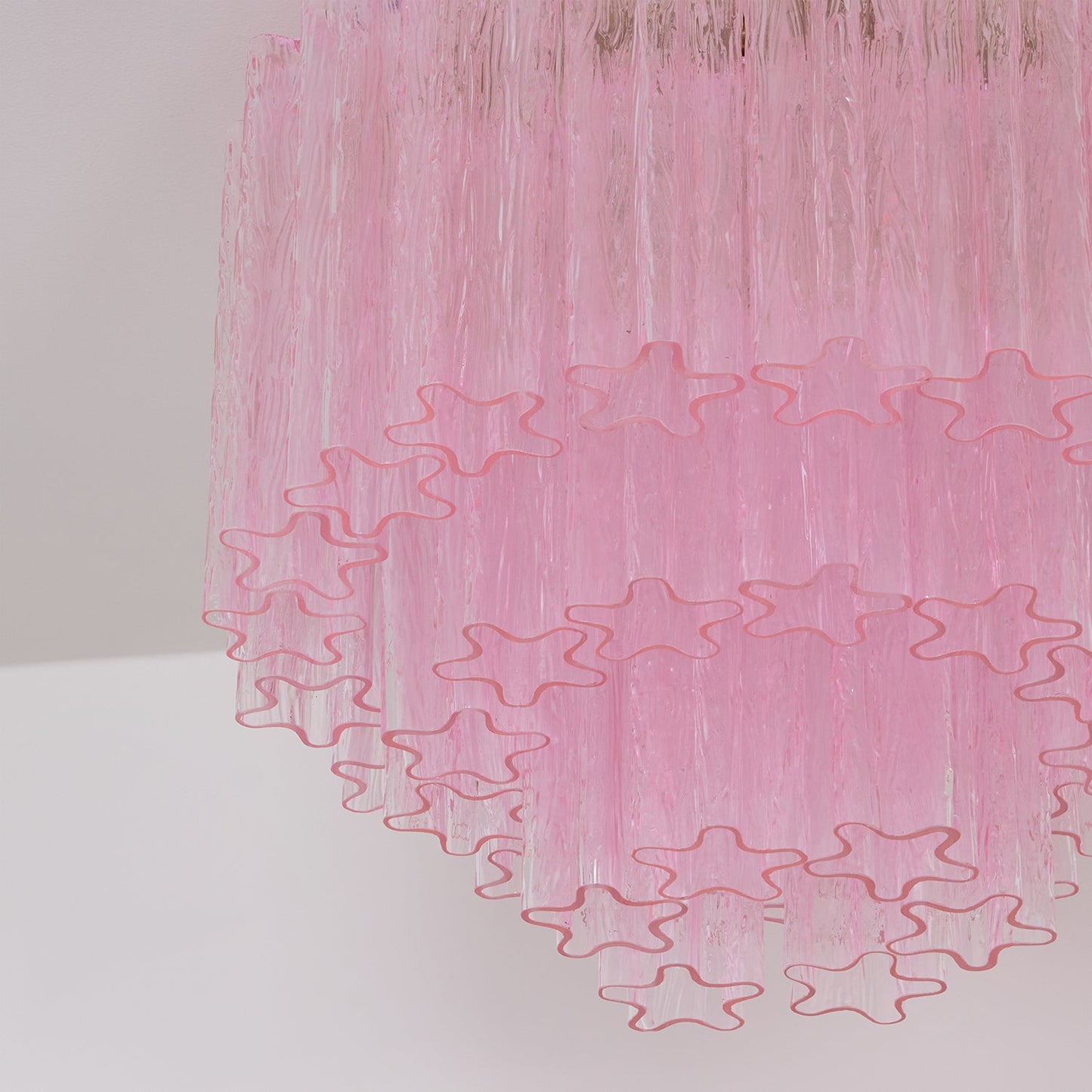 Murano Glass Ceiling Light | Pink | Gold Finish