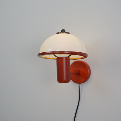 Mushroom Wall Lamp | Oak Wood & White Shade | 2-Pack
