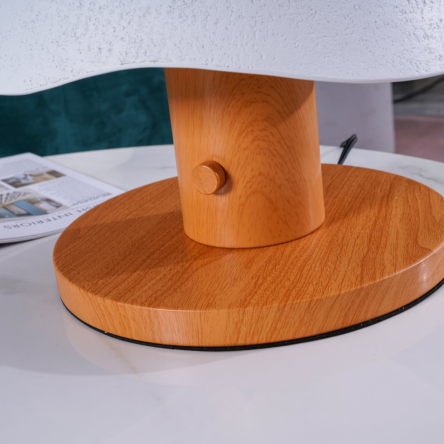 Mushroom Table Lamp | Resin & Metal | White, Black, Brown