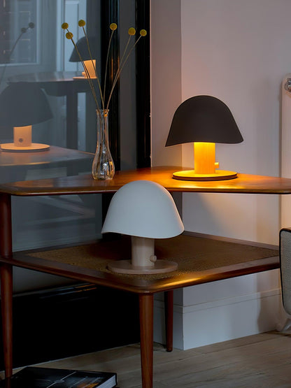 Mushroom Table Lamp | Resin & Metal | White, Black, Brown
