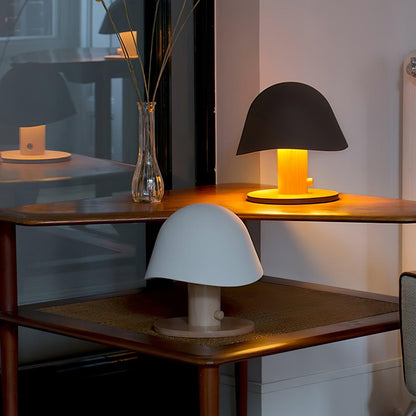 Mushroom Table Lamp | Resin & Metal | White, Black, Brown