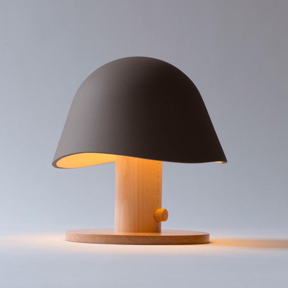 Mushroom Table Lamp | Resin & Metal | White, Black, Brown