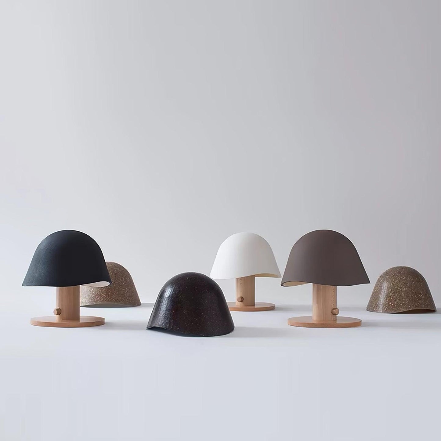 Mushroom Table Lamp | Resin & Metal | White, Black, Brown