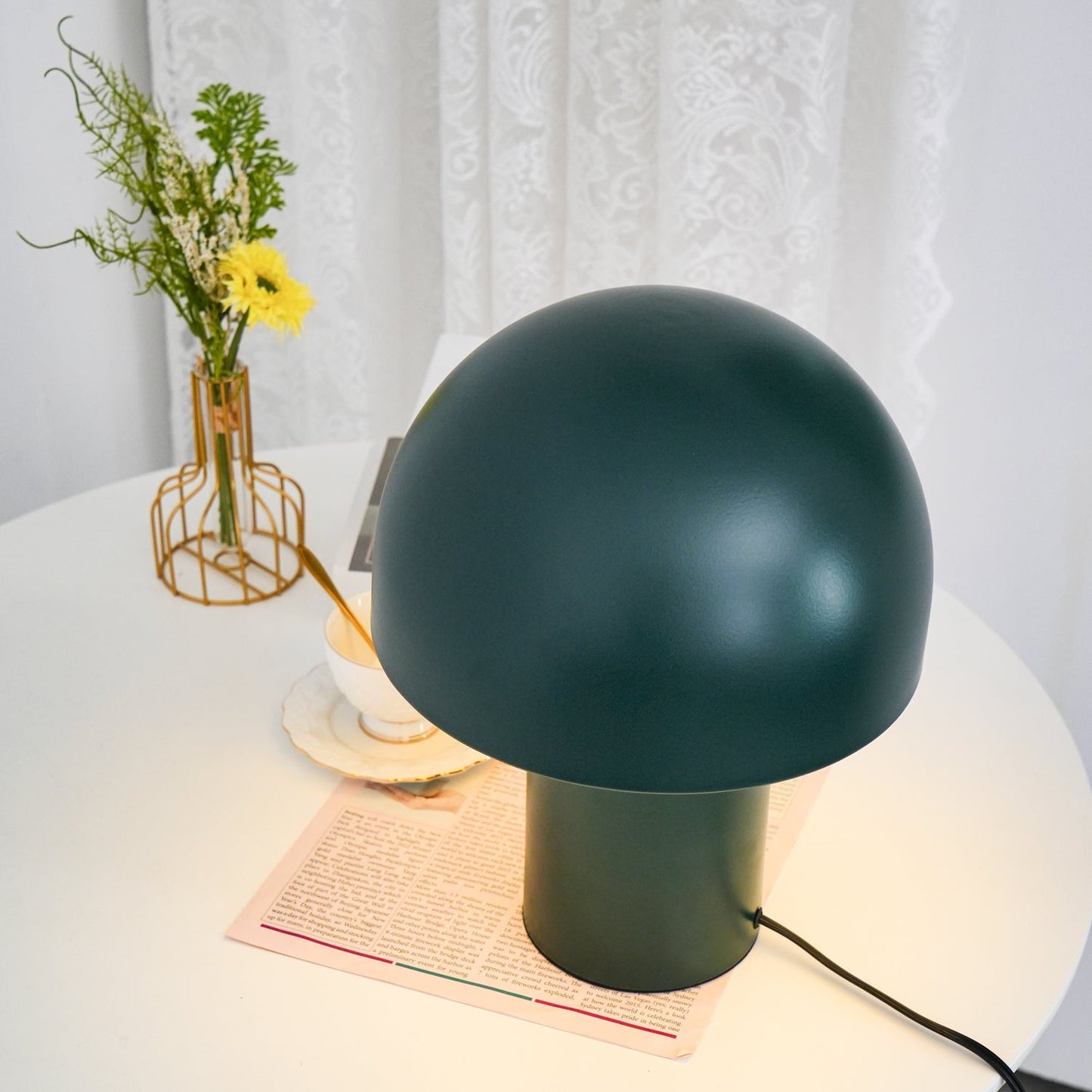 Mushroom Table Lamp | Metal & Iron | White, Green, Orange Options