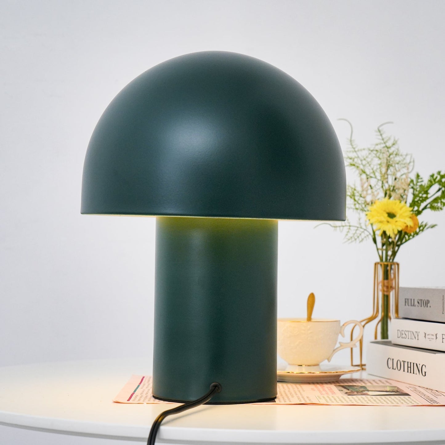 Mushroom Table Lamp | Metal & Iron | White, Green, Orange Options