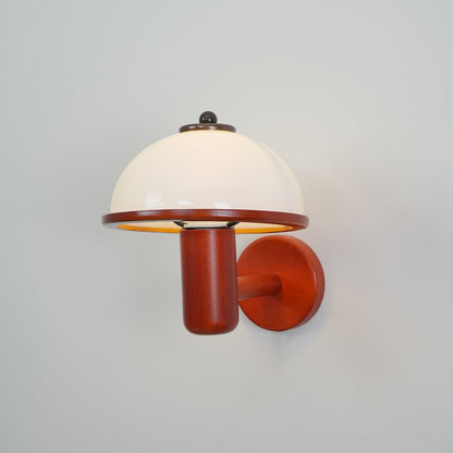 Mushroom Wall Lamp | Oak Wood & White Shade | 2-Pack