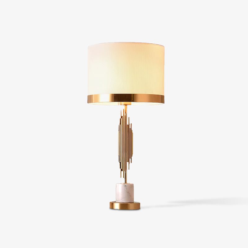 Myrano Table Lamp | Gold Leaf & Marble | White Shade
