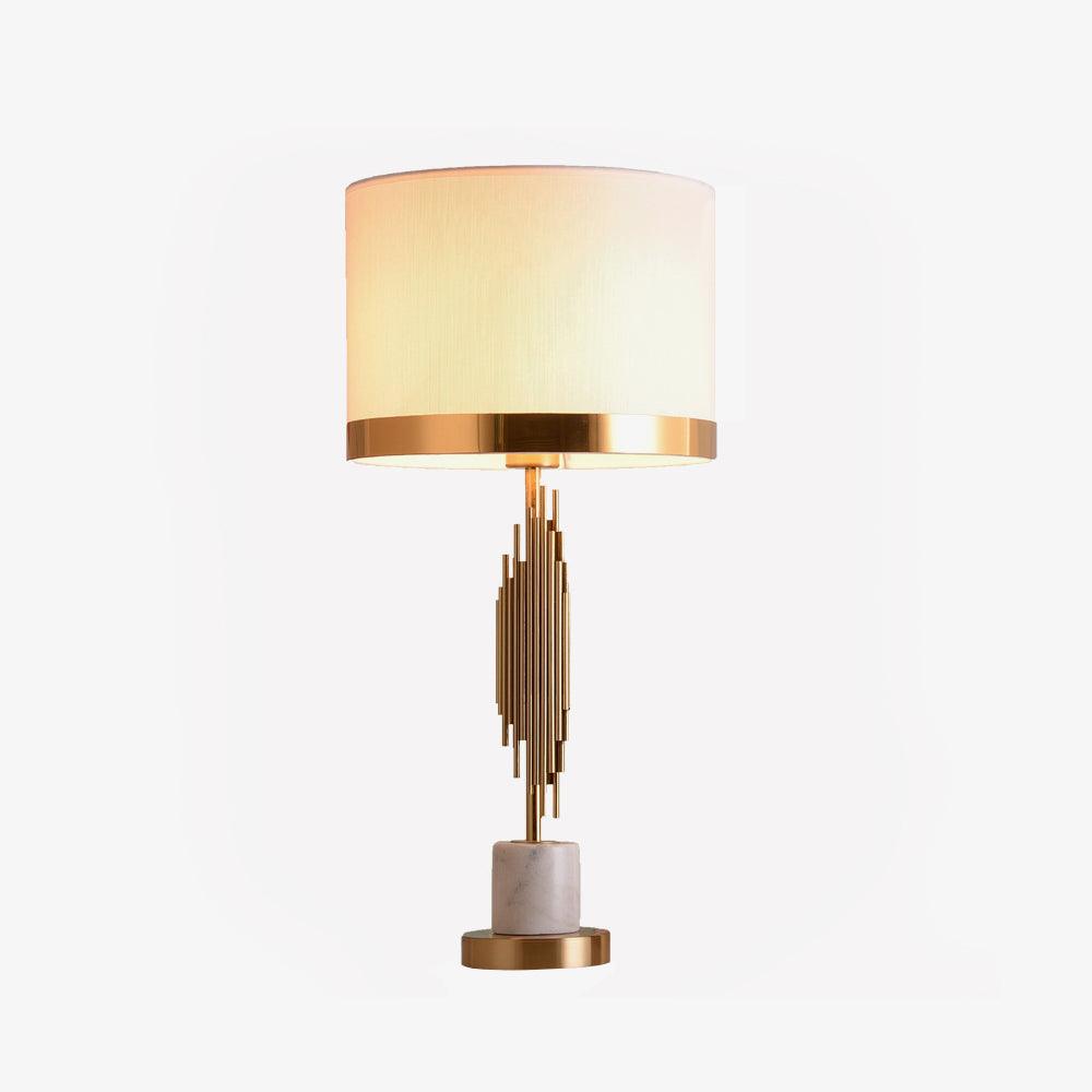 Myrano Table Lamp | Gold Leaf & Marble | White Shade