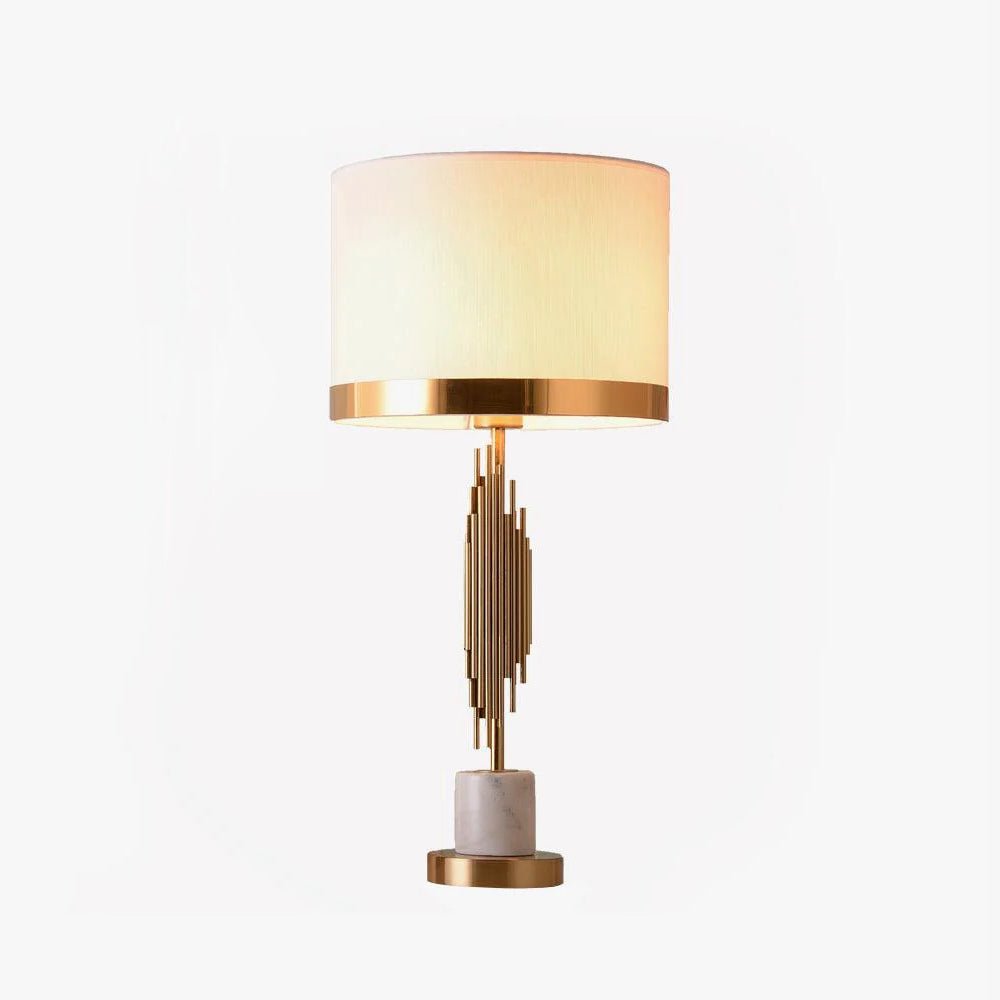 Myrano Table Lamp | Gold Leaf & Marble | White Shade