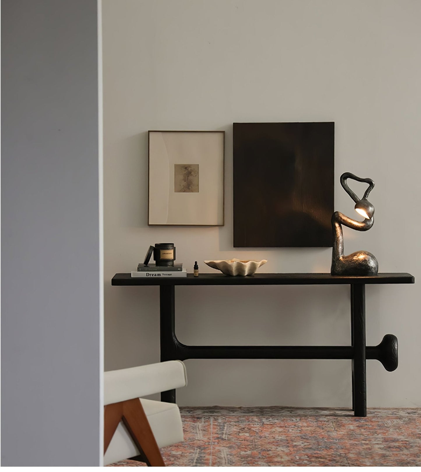 Myrrh Table Lamp | Metal & Fiberglass | Black
