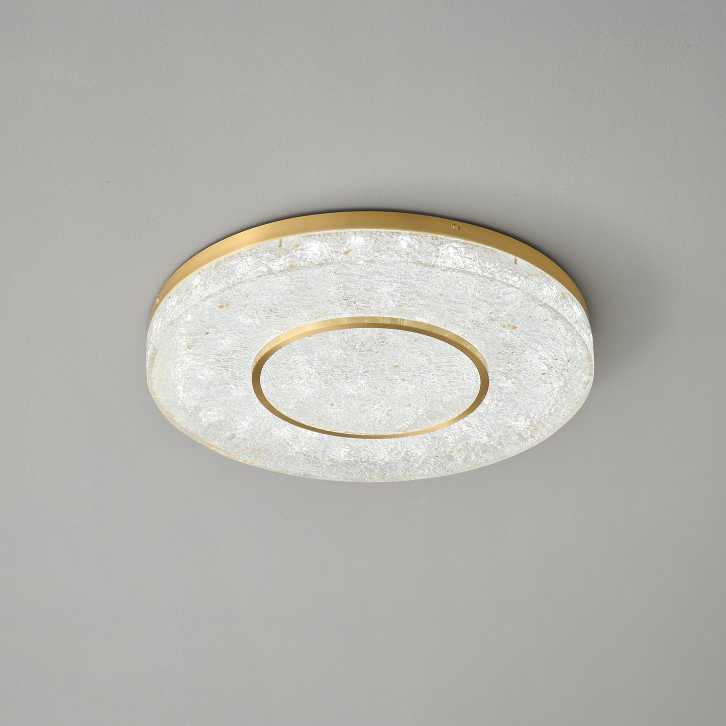 Mysterious Circle Ceiling Lamp | Brass & Resin | Clear Shade