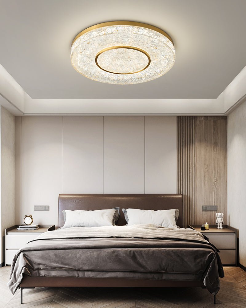 Mysterious Circle Ceiling Lamp | Brass & Resin | Clear Shade