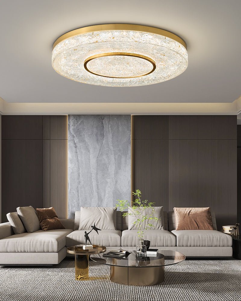 Mysterious Circle Ceiling Lamp | Brass & Resin | Clear Shade
