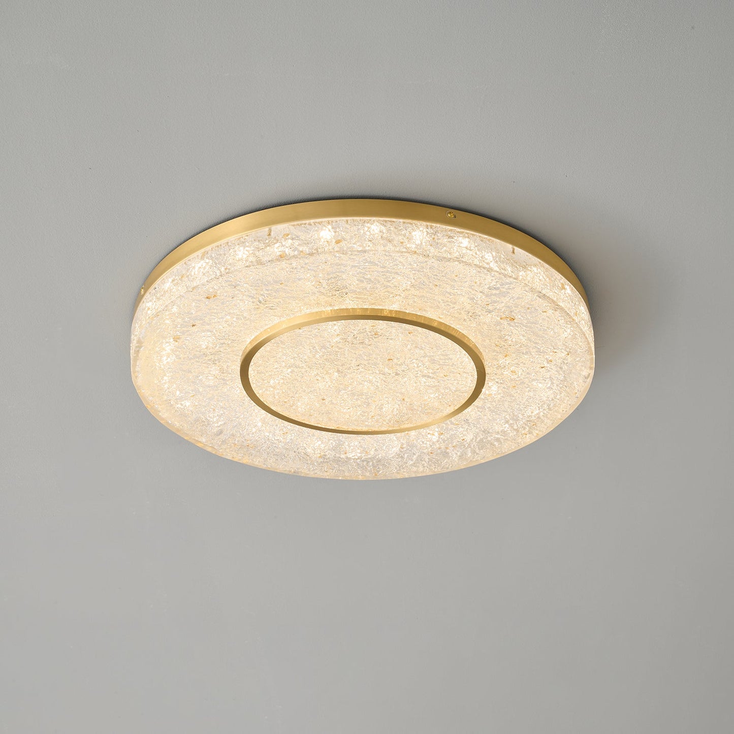Mysterious Circle Ceiling Lamp | Brass & Resin | Clear Shade