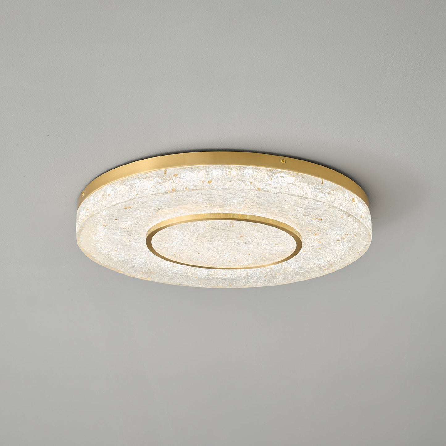 Mysterious Circle Ceiling Lamp | Brass & Resin | Clear Shade