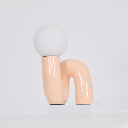N Shape Table Lamp | Resin & Glass | Pink, Blue, White, Dark Red