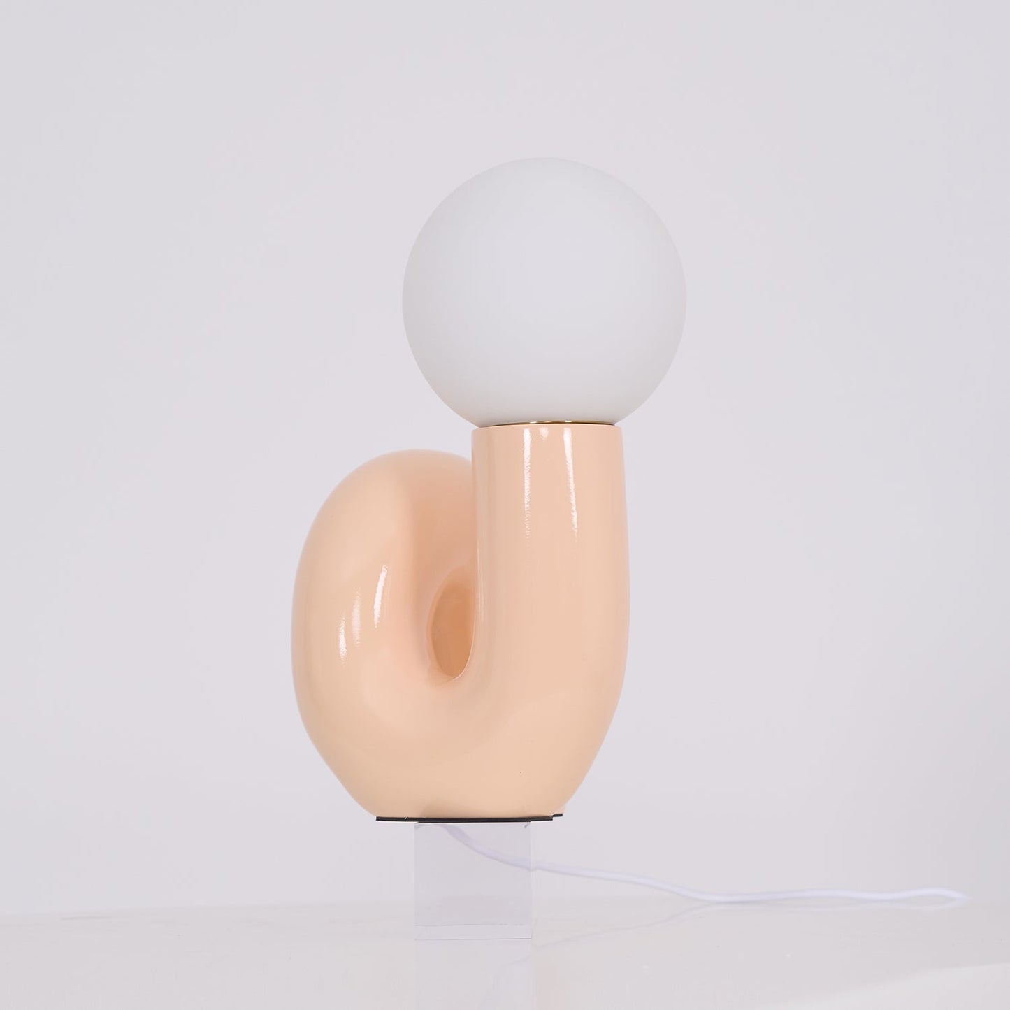 N Shape Table Lamp | Resin & Glass | Pink, Blue, White, Dark Red