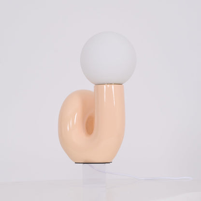 N Shape Table Lamp | Resin & Glass | Pink, Blue, White, Dark Red