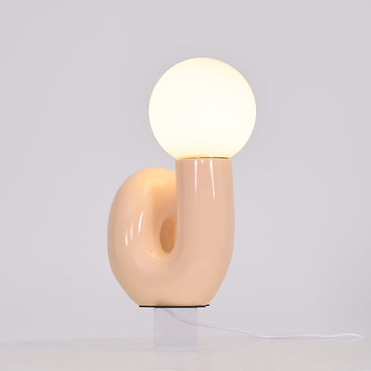 N Shape Table Lamp | Resin & Glass | Pink, Blue, White, Dark Red