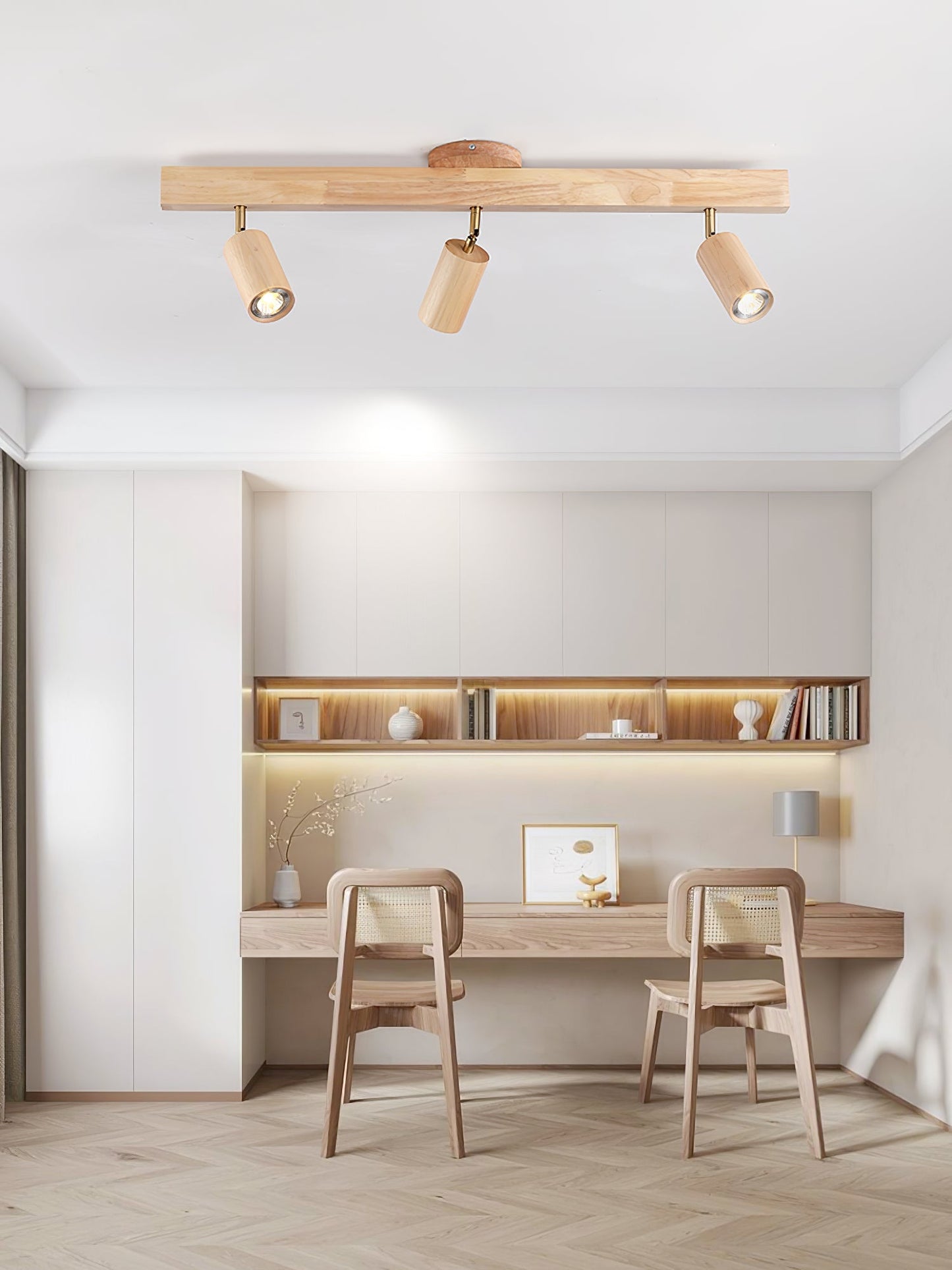 Natural Wood Beam Spotlight | Walnut Finish | 2 to 5 Heads Available