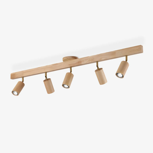 Natural Wood Beam Spotlight | Walnut Finish | 2 to 5 Heads Available