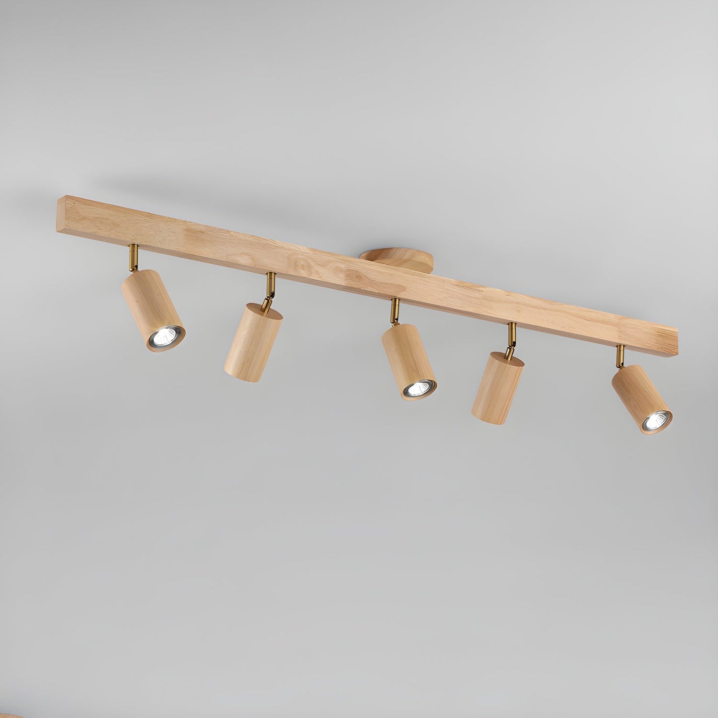 Natural Wood Beam Spotlight | Walnut Finish | 2 to 5 Heads Available